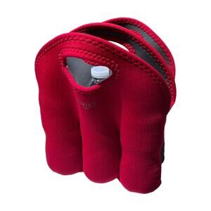 Built NY Red Six 6 Pack Neoprene Drink Bottle Tote Carton Carrier Washable EUC